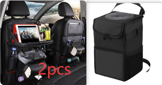 Bolsa de almacenamiento de coche en cuero, bandeja multifunción para respaldo de asientos, bolsa colgante, organizador impermeable de coche, accesorios interiores para automóviles
