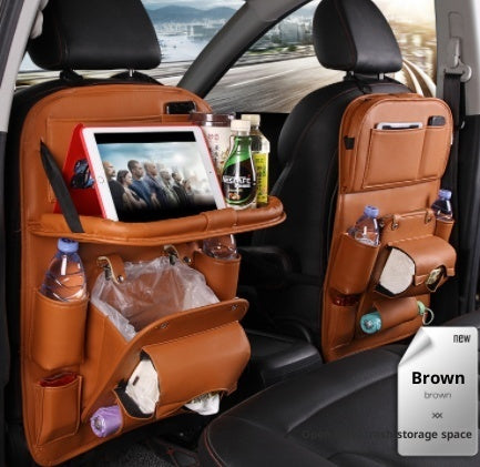 Bolsa de almacenamiento de coche en cuero, bandeja multifunción para respaldo de asientos, bolsa colgante, organizador impermeable de coche, accesorios interiores para automóviles