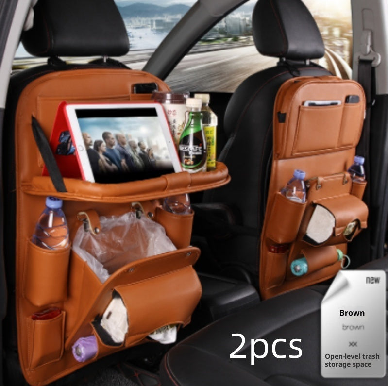 Bolsa de almacenamiento de coche en cuero, bandeja multifunción para respaldo de asientos, bolsa colgante, organizador impermeable de coche, accesorios interiores para automóviles