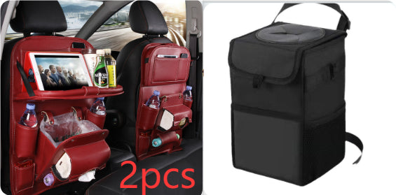 Bolsa de almacenamiento de coche en cuero, bandeja multifunción para respaldo de asientos, bolsa colgante, organizador impermeable de coche, accesorios interiores para automóviles