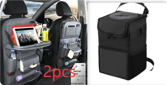 Bolsa de almacenamiento de coche en cuero, bandeja multifunción para respaldo de asientos, bolsa colgante, organizador impermeable de coche, accesorios interiores para automóviles