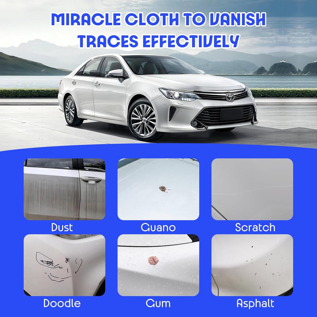 6 Piezas Paño Nano Brillante Multifuncional, Cuadrado Mágico Reparar Arañazos, Rectángulo Magic Cloth Reparar Rayones, Quita Ralladuras Coche Para Auto Mantenimiento